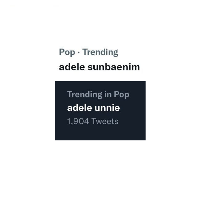 Hashtag chào mừng Adele quảng bá tại Hàn Quốc trending trên Twitter